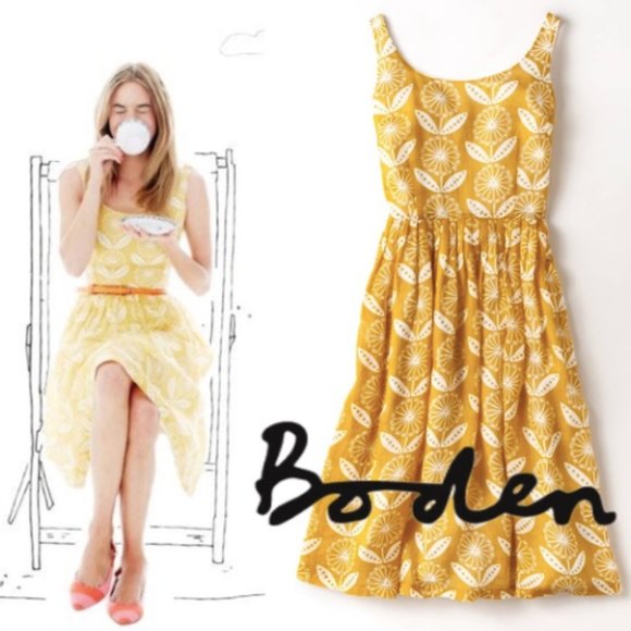 Boden Dresses & Skirts - Sunshine yellow lovely boden flare dress!